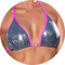 Elección de mujeres bikinis metálicas