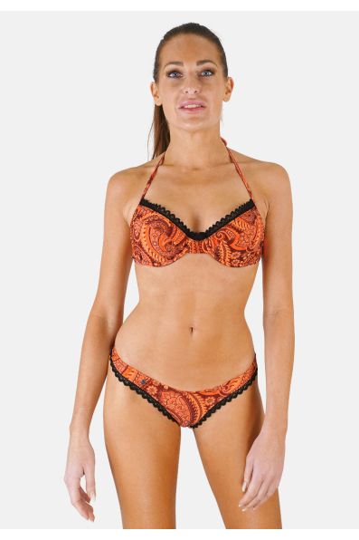 Scilly | Maillot de bain tanga bikini brésilien violet blanc orange noir bleu rose